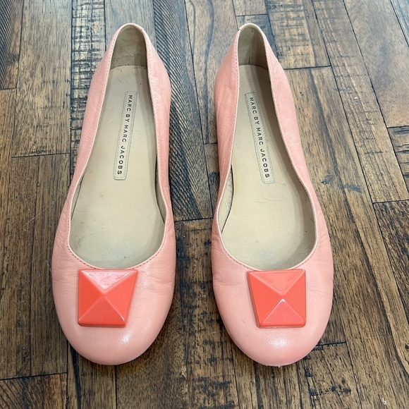 Marc by Marc Jacobs flats peach and orange leather size 37.5 or 6.5 to 7 - Picture 2 of 10